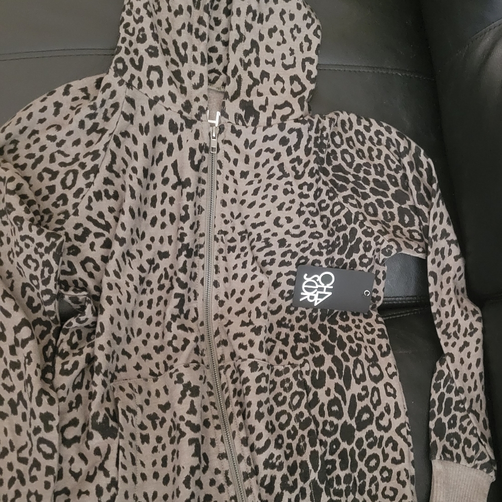 2 piece animal print pants and hoody casual